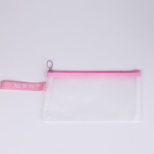 Zipper-pouch-bag-Pink-B6-top-view