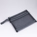 Mesh-nylon-double-zipper-multipurpose-pouch-grey-A5-front-view