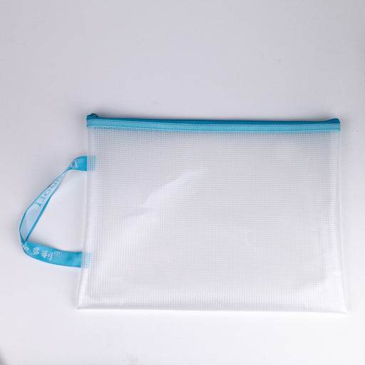 Zipper-pouch-bag-light-blue-A4-top-view