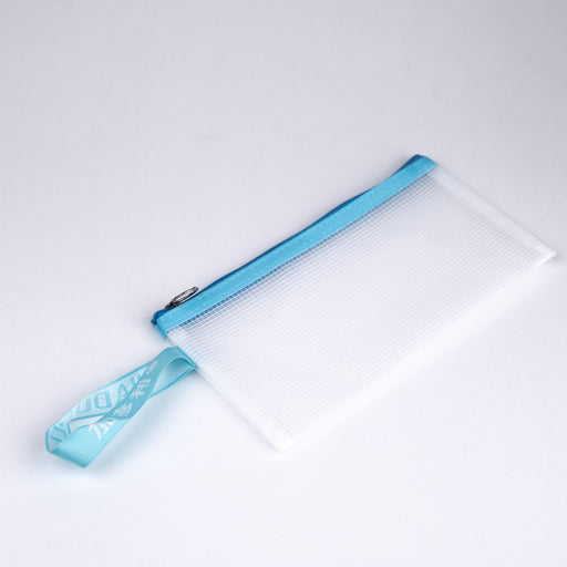 Zipper-pouch-bag-light-blue-B6-front-view