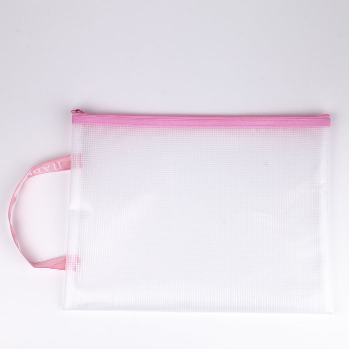 Zipper-pouch-bag-pink-A4-top-view
