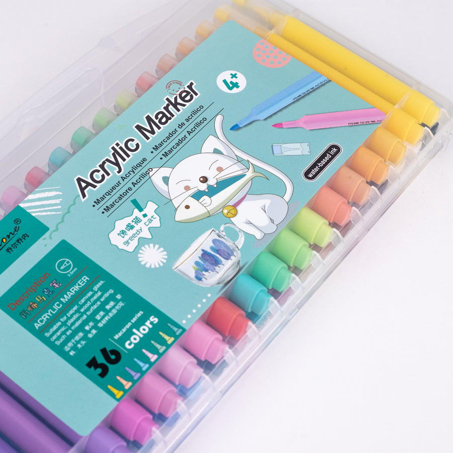 Giorgione Acrylic Marker Set – 36 Macaron Series Colors