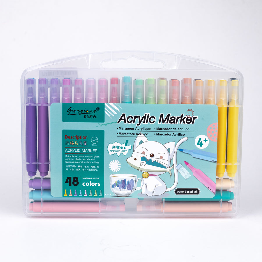 Giorgione Acrylic Marker Set – 48 Macaron Series Colors