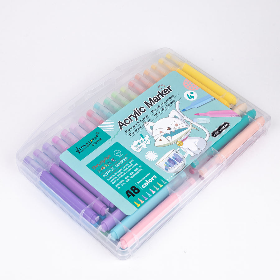 Giorgione Acrylic Marker Set – 48 Macaron Series Colors