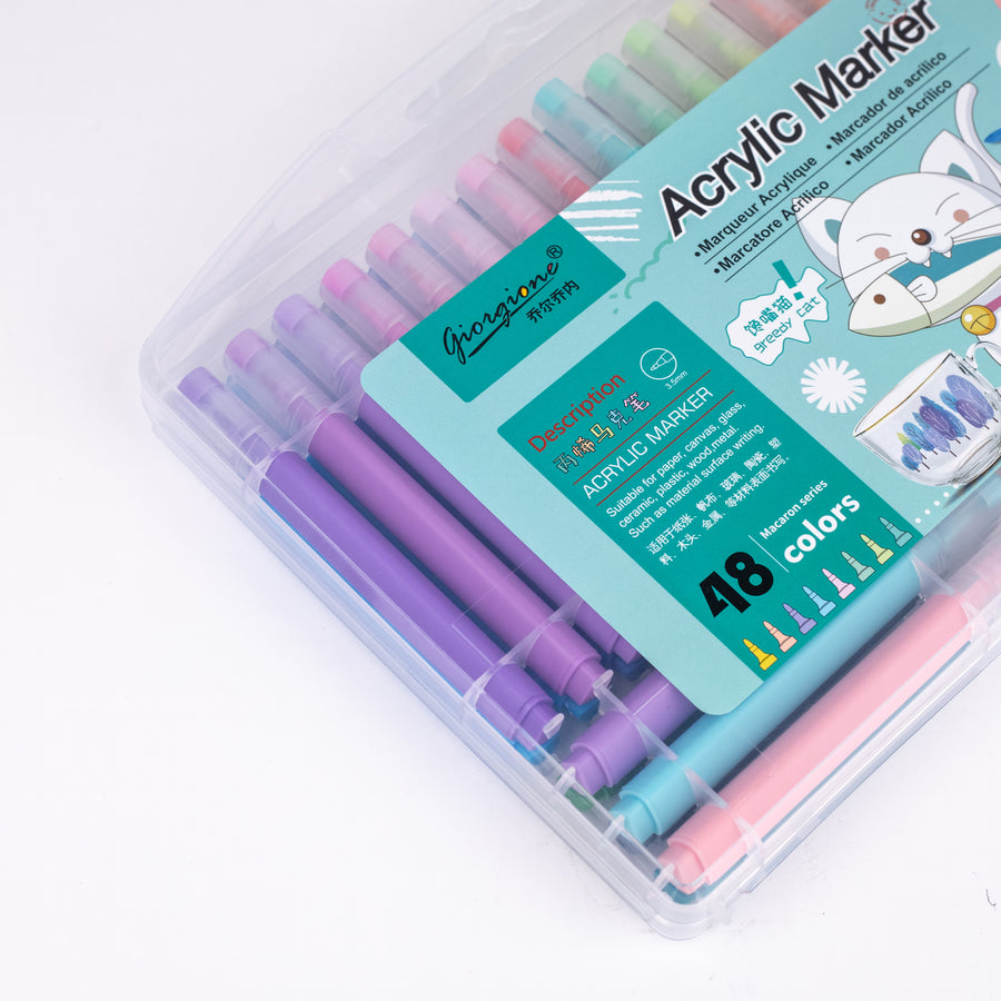 Giorgione Acrylic Marker Set – 48 Macaron Series Colors