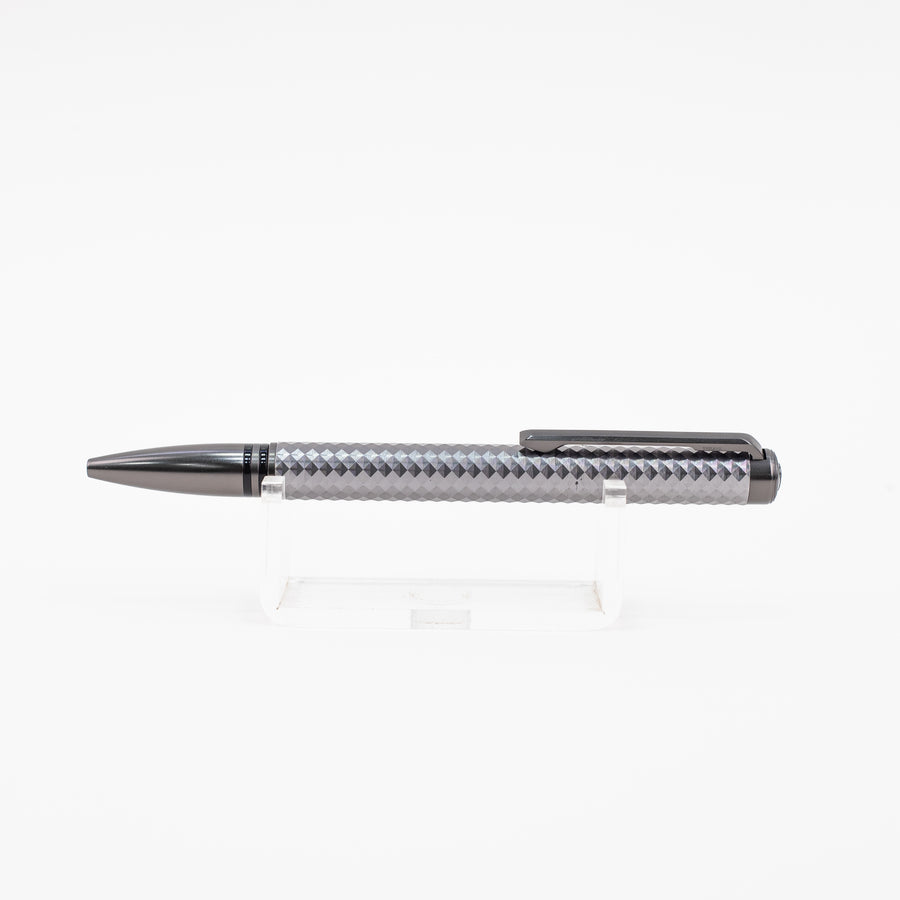 lapis-bard-contemporary-torque-ballpoint-pen-titanium-colour-with-shiny-gunmetal-trims-(Special Edition)-side-view