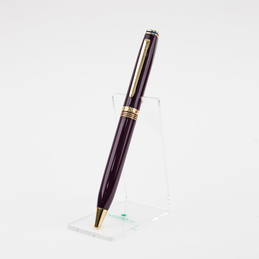 lapis-bard-contemporary-ballpoint-pen-with-gold-trim- bordeaux-front-view