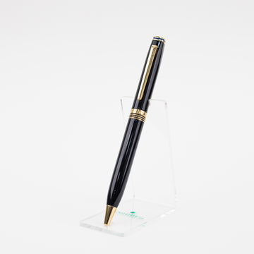 lapis-bard-contemporary-ballpoint-pen-black-with-gold-trims-front-view