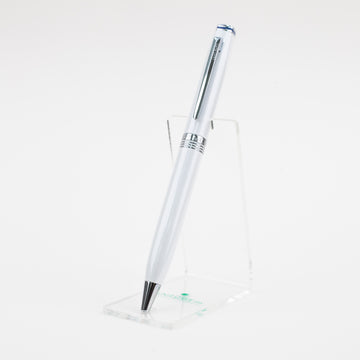 lapis-bard-contemporary-ballpoint-pen-with-chrome-trim- pearl-white-front-view