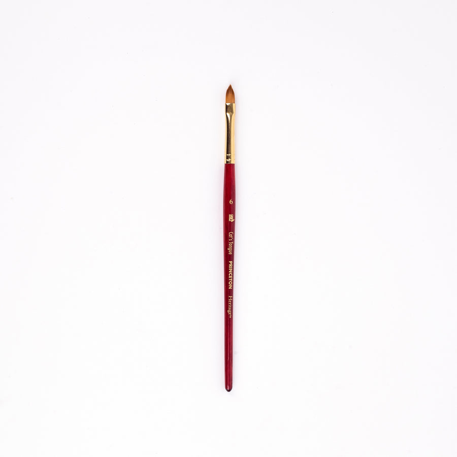 Princeton Heritage Synthetic Sable Brush (Cat’s Tongue) - 4050 Series(Size 6)