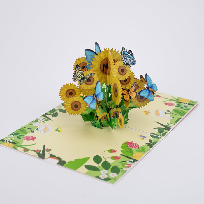 Beautiful 3D Popup Handcrafted Greeting Card - Sunflower Bloom