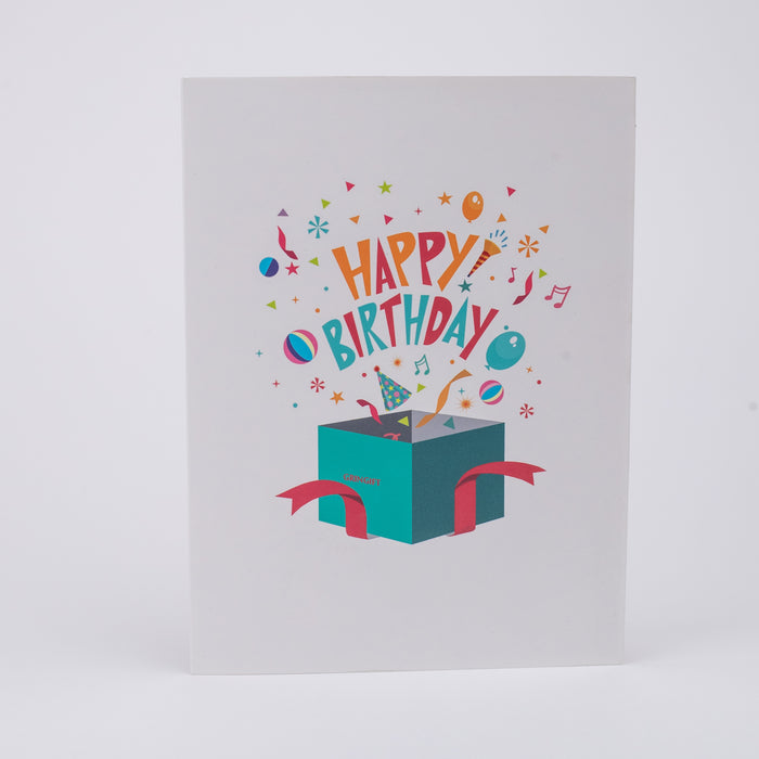 Beautiful 3D Popup Handcrafted Happy Birthday Greeting Card - White