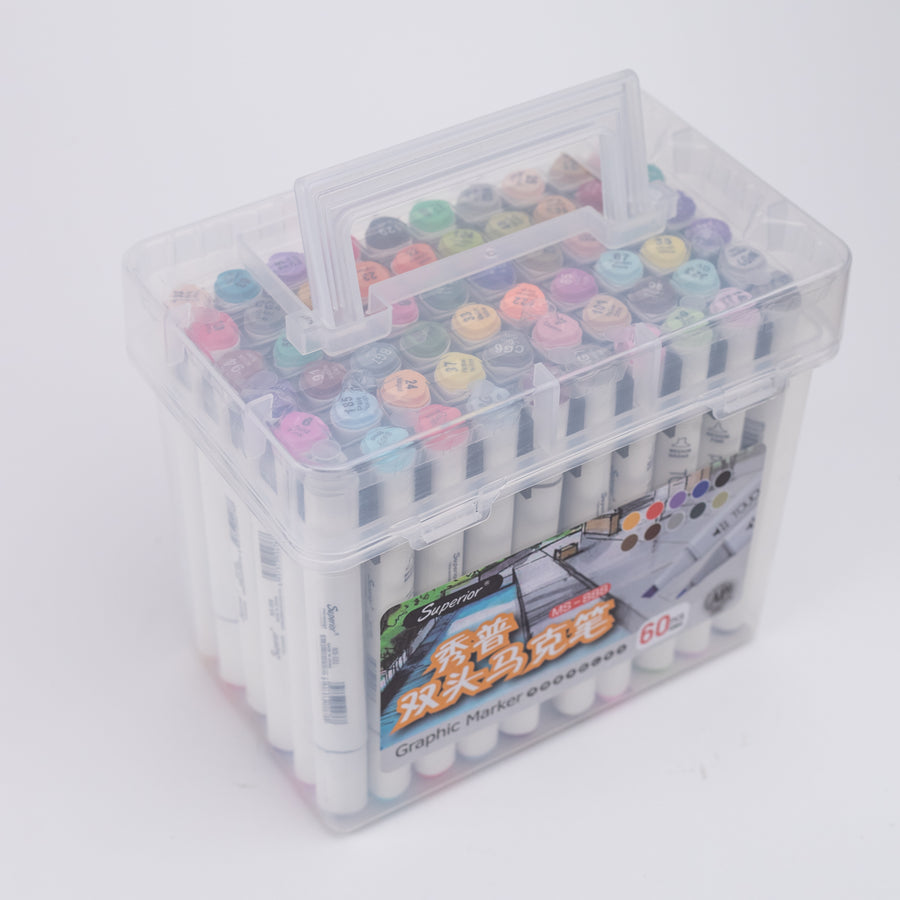 Superior Graphic Dual Tip Art Markers (MS-888) - Set of 60