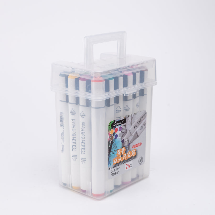 Superior Graphic Dual Tip Art Markers (MS-888) - Set of 24