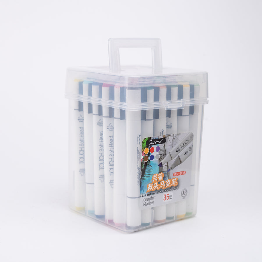 Superior Graphic Dual Tip Art Markers (MS-888) - Set of 36