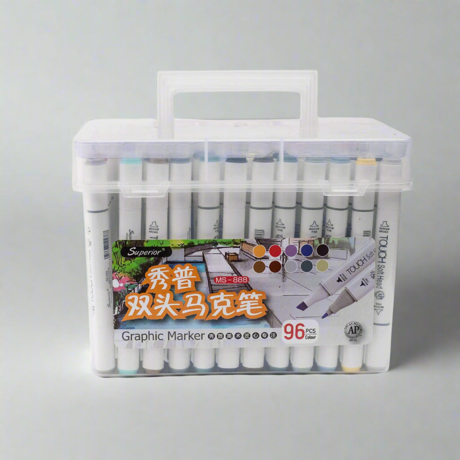Superior Graphic Dual Tip Art Markers (MS-888) - Set of 96
