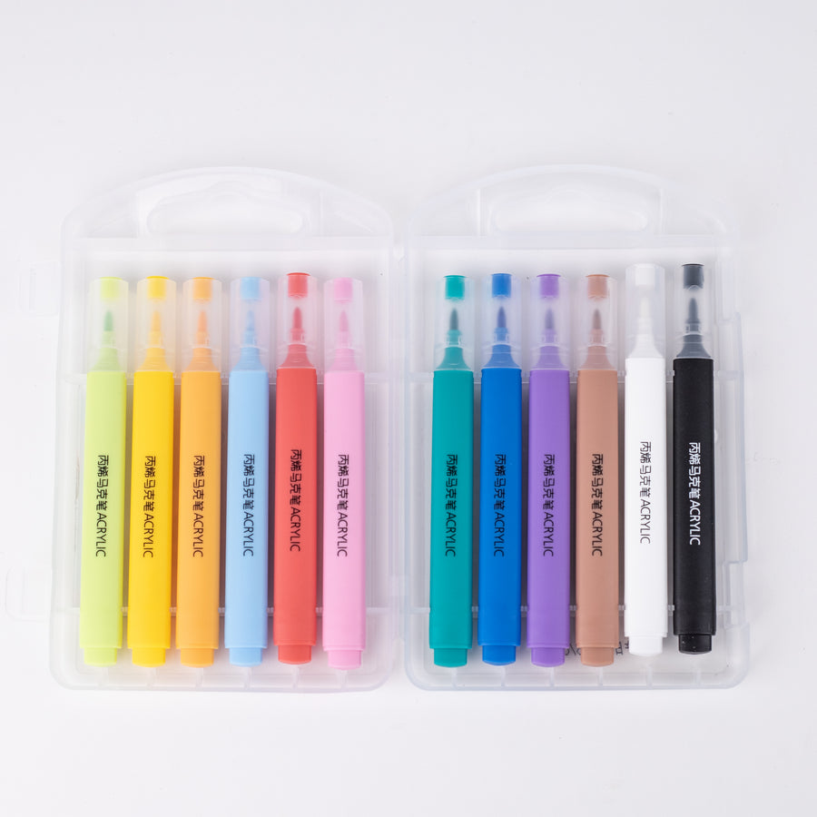 Giorgione Acrylic Marker Set – 12 Macaron Series Colors