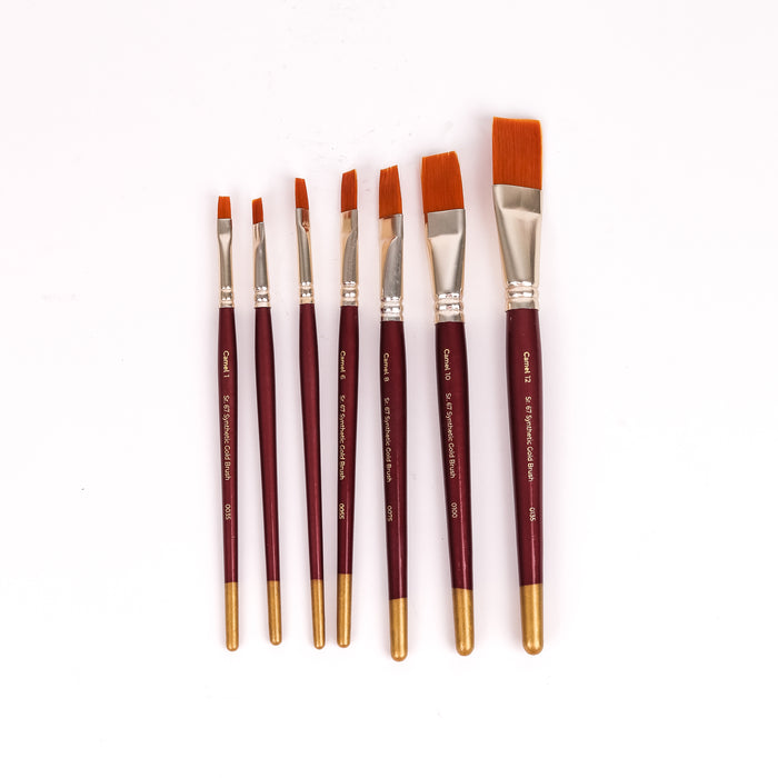 Camel - Synthetic Gold Flat Brushes - Series 67 (Set of 7 brushes)