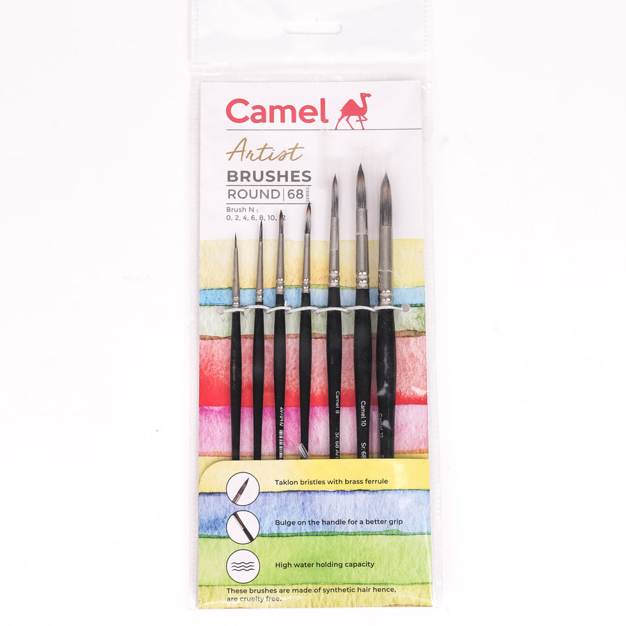 Camel - Artist Round Brushes - Series 68 (Set of 7 brushes)