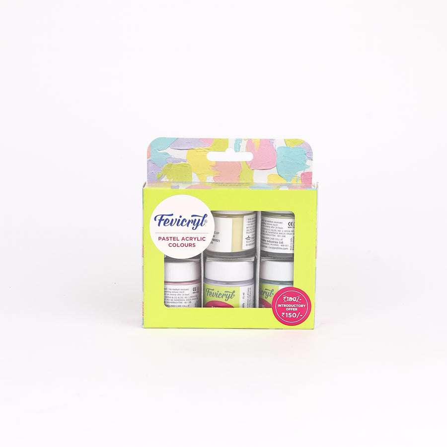 Fevicryl - Pastel Acrylic Colour Set of 6  (15ml)