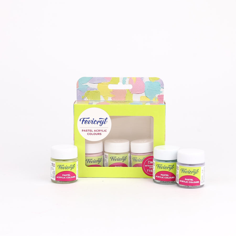 Fevicryl - Pastel Acrylic Colour Set of 6  (15ml)