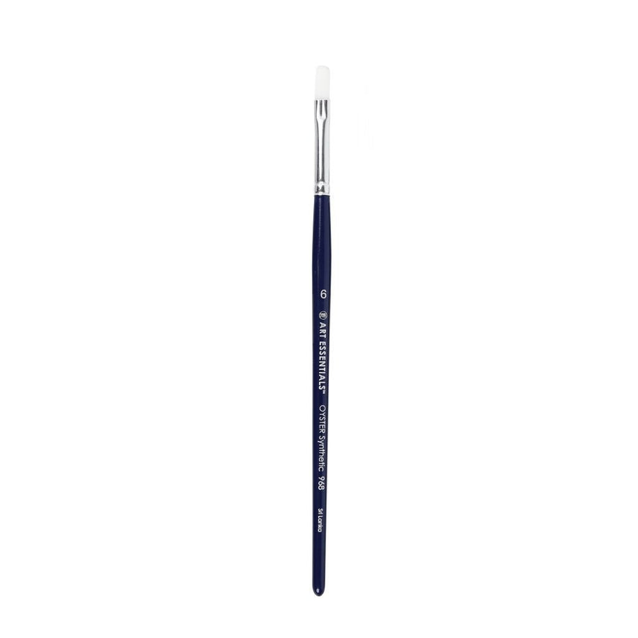 Art Essentials - Oyster White Synthetic Hair Brush - 968 Series - Filbert - Short Handle - Size 6