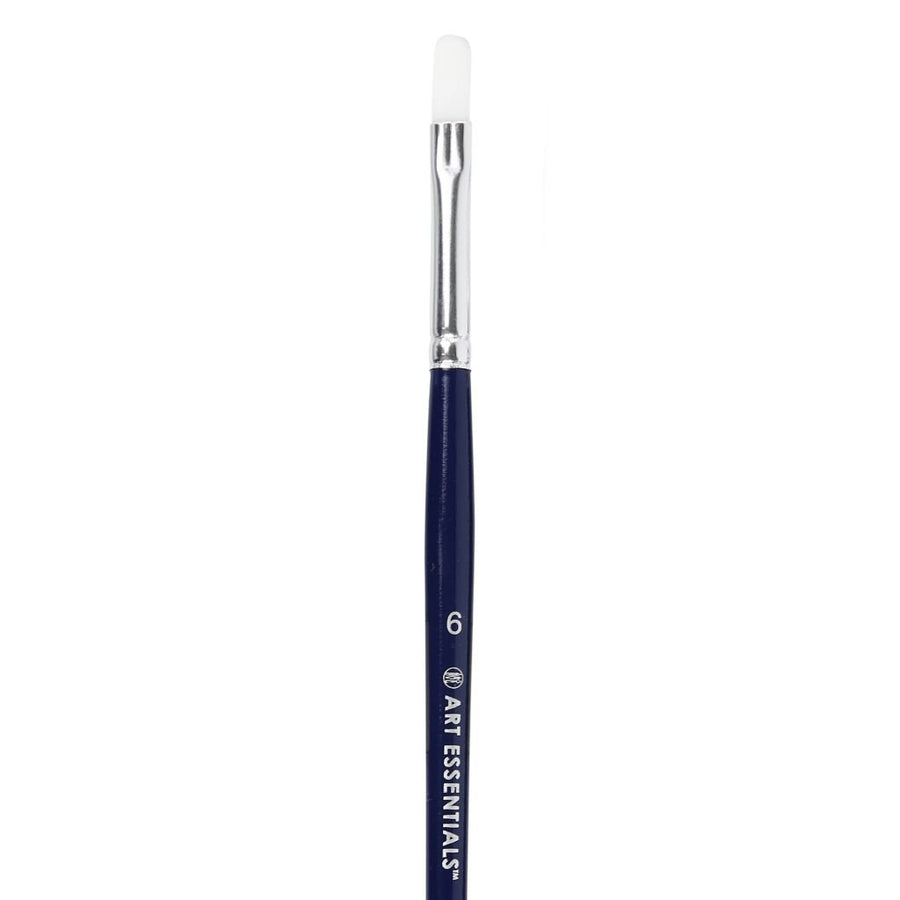 Art Essentials - Oyster White Synthetic Hair Brush - 968 Series - Filbert - Short Handle - Size 6