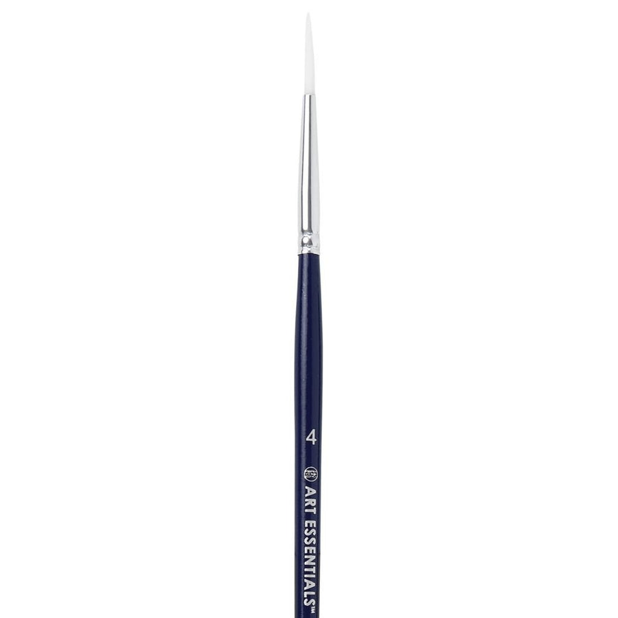 Art Essentials - Oyster White Synthetic Hair Brush - 992 Series - Rigger - Short Handle - Size 4