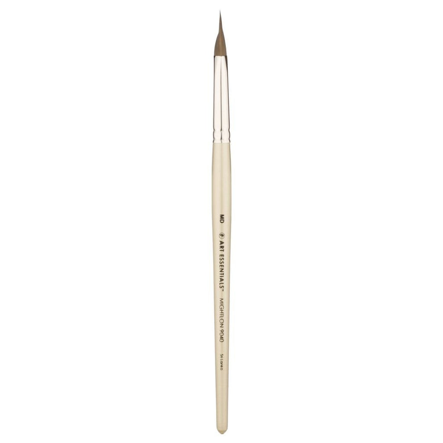Art Essentials - Mightlon Synthetic Hair Brush - 9040 Series - Triangle Pointed/Petals - Short Handle - Size 10 (MD)