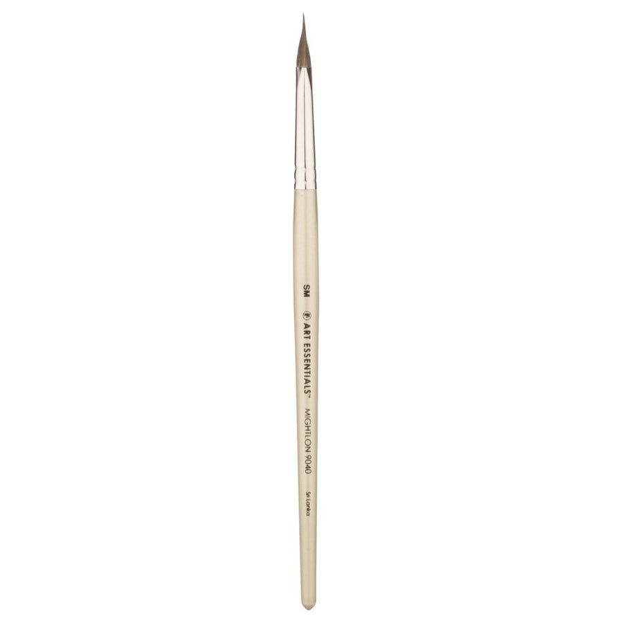 Art Essentials - Mightlon Synthetic Hair Brush - 9040 Series - Triangle Pointed/Petals - Short Handle - Size 8 (SM)