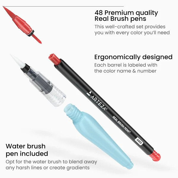 ARTEZA - Real Brush Pens ( Set of 48 )