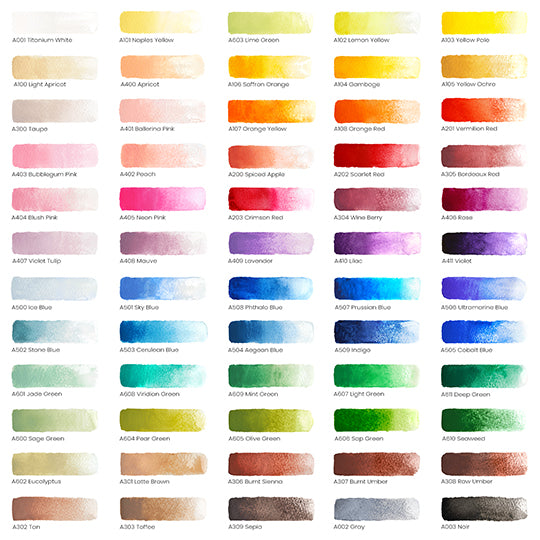 ARTEZA - Watercolor Premium Colours, 12ml Tubes ( Set of 60 )