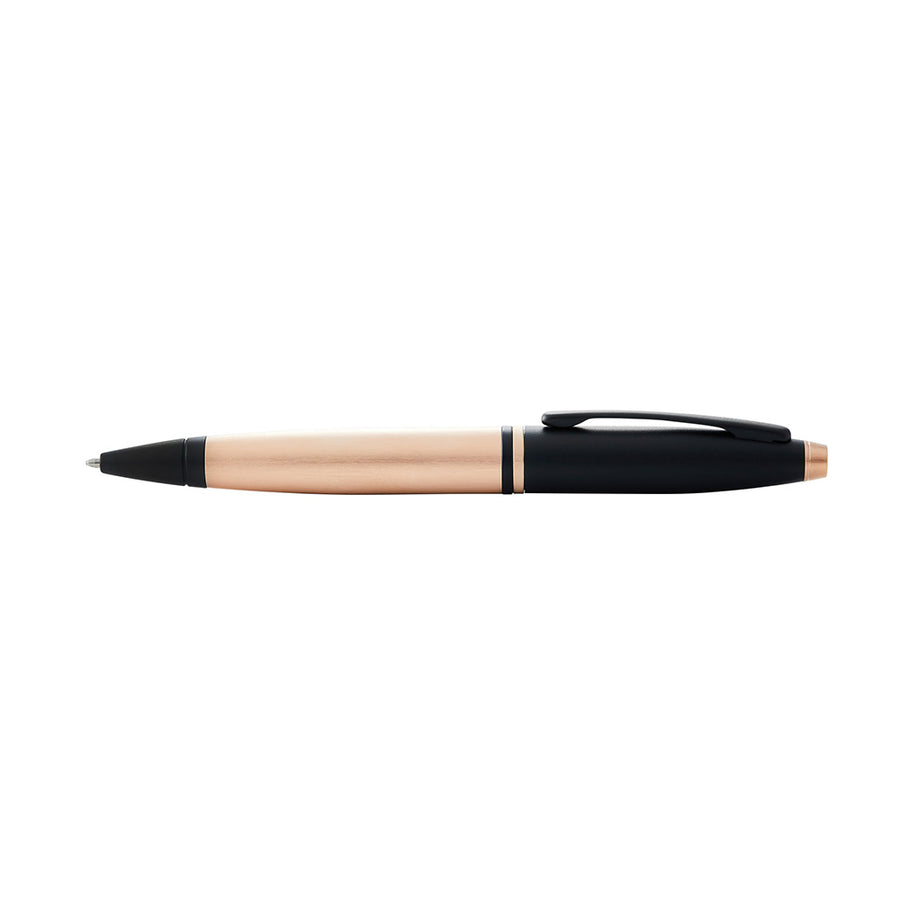 cross-AT0112-27-calais-brushed-rose-gold-plate-and-black-lacquer-ballpoint-pen-side-view
