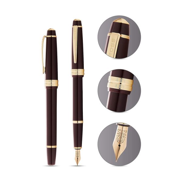 Cross Bailey Light Fountain Pen – Polished Burgundy & Gold Tone