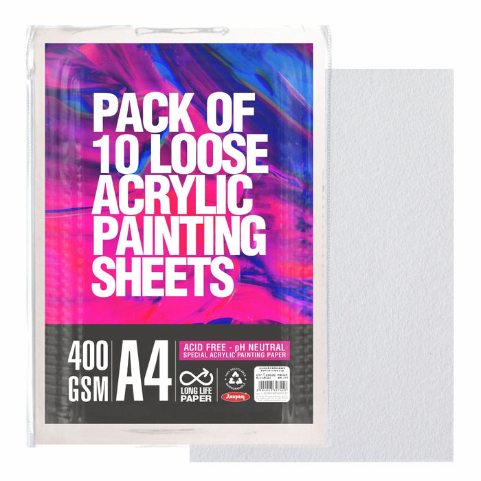 Anupam - Acrylic Painting Sheets pack of 10, A4/400GSM