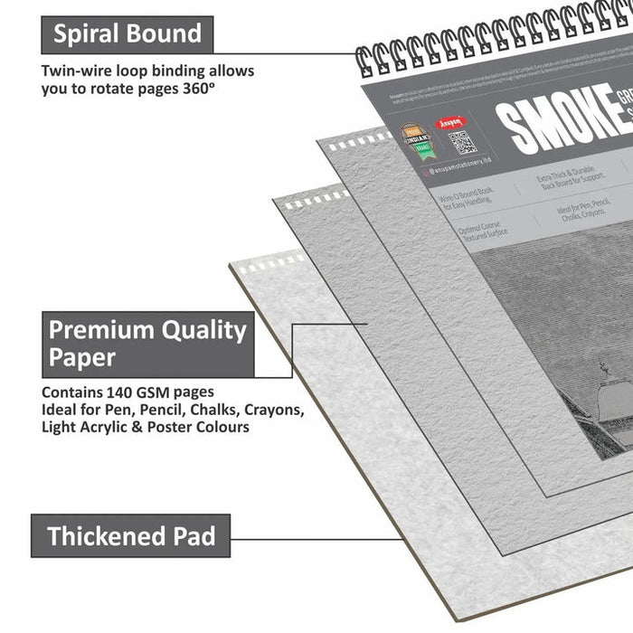 Anupam - Smoke Gray Toned Sketchbook A3/140GSM 50 Pages