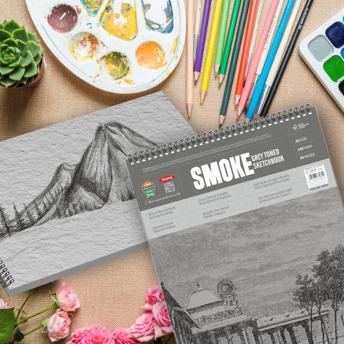 Anupam - Smoke Gray Toned Sketchbook A3/140GSM 50 Pages
