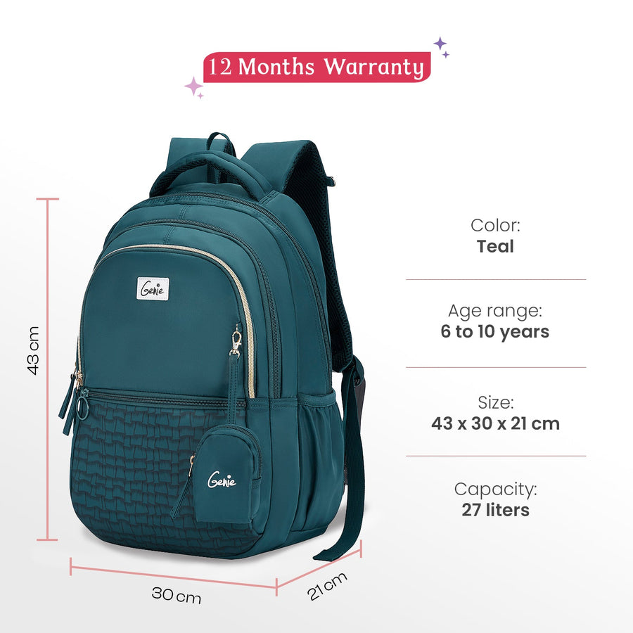Genie - Jewel 17" School Backpack - Teal