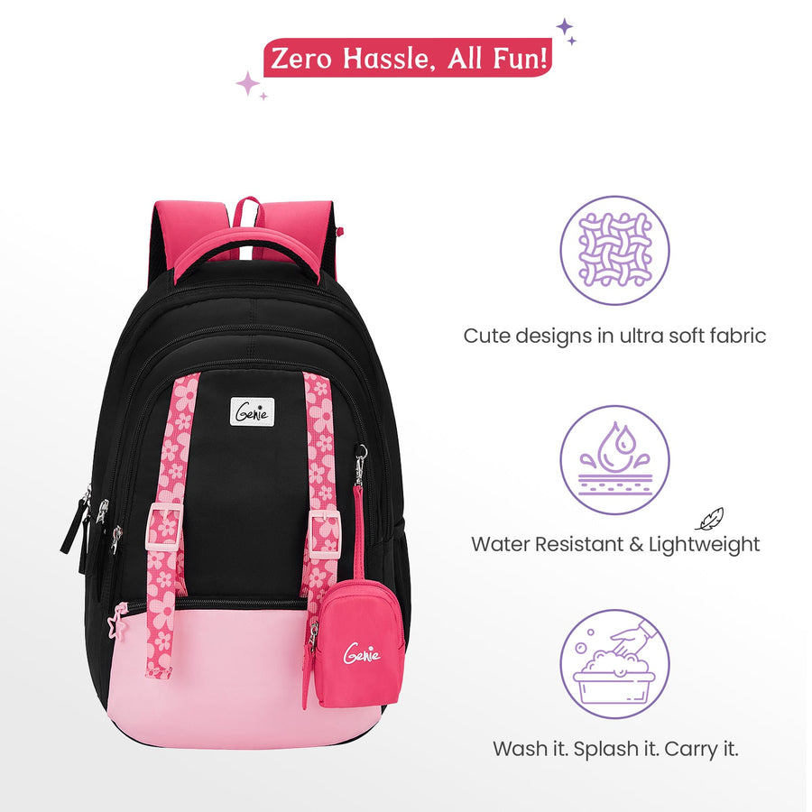 Genie - Gemini 17" School Backpack -  Black