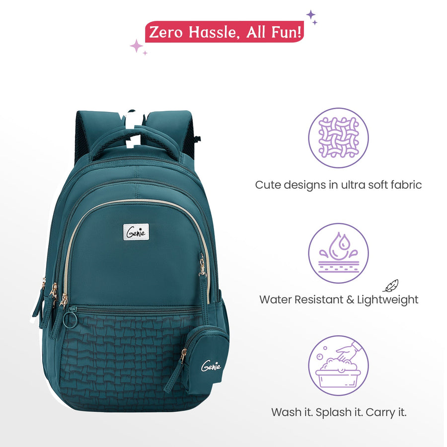 Genie - Jewel 17" School Backpack - Teal