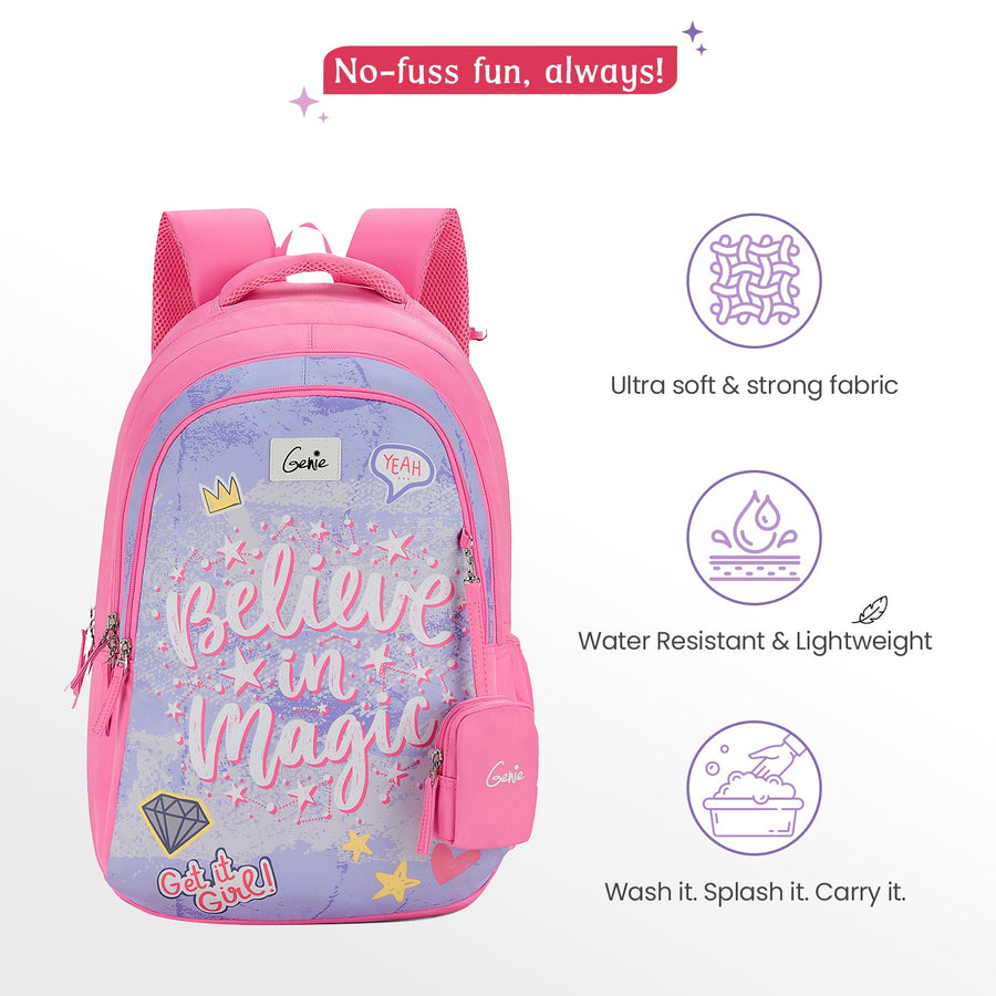 Genie - Magic 36L School Backpack - Pink