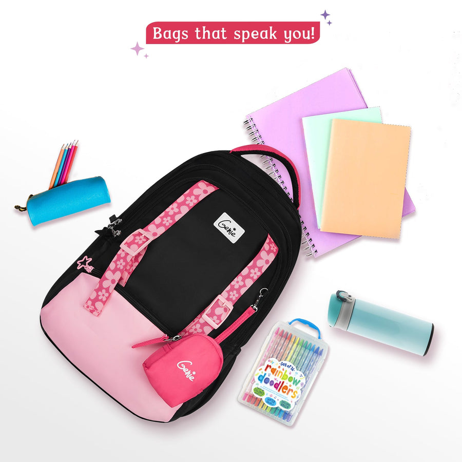 Genie - Gemini 17" School Backpack -  Black