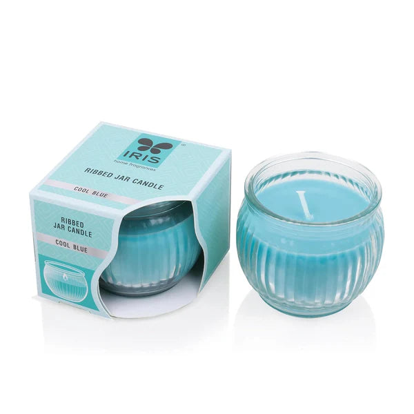 IRIS Ribbed Jar Candle – Cool Blue