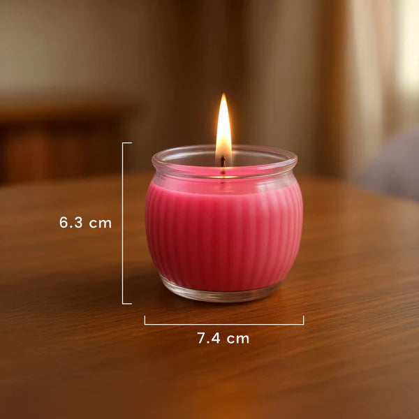 IRIS Ribbed Jar Candle – Damask Rose