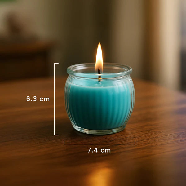 IRIS Ribbed Jar Candle – Cool Blue