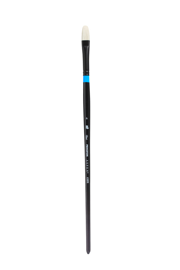 Princeton Aspen Long Handle Synthetic Bristle Brush (Filbert) - 6500 Series