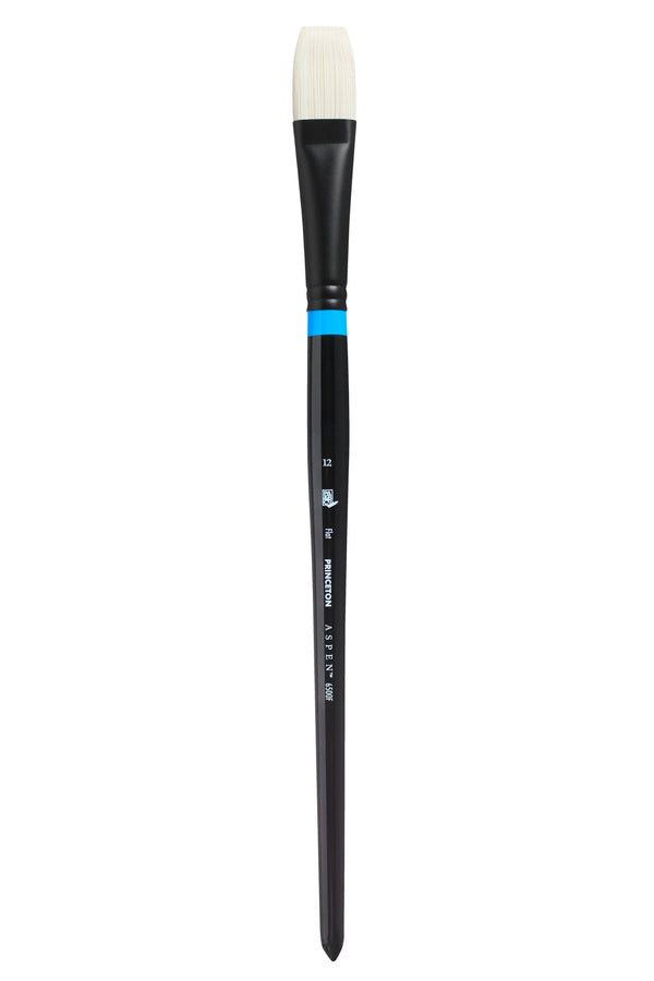 Princeton Aspen Long Handle Synthetic Bristle Brush (Flat) - 6500 Series