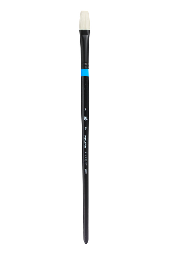 Princeton Aspen Long Handle Synthetic Bristle Brush (Flat) - 6500 Series