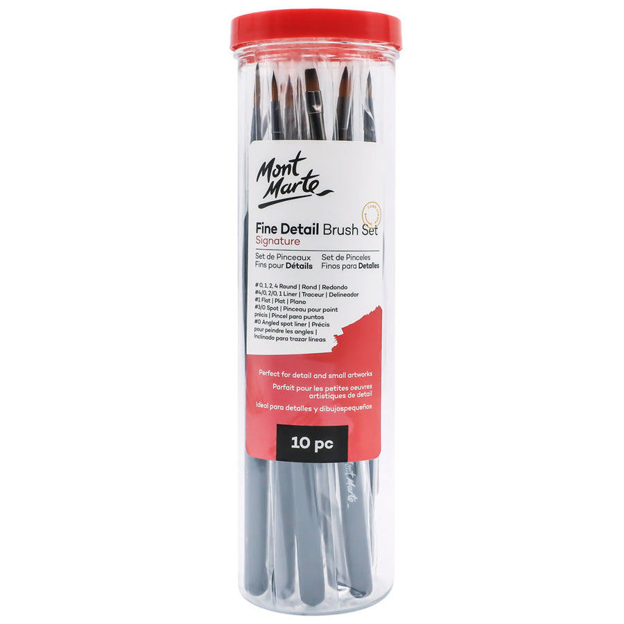 Mont Marte Fine Detail Brush Set – Signature 10pc
