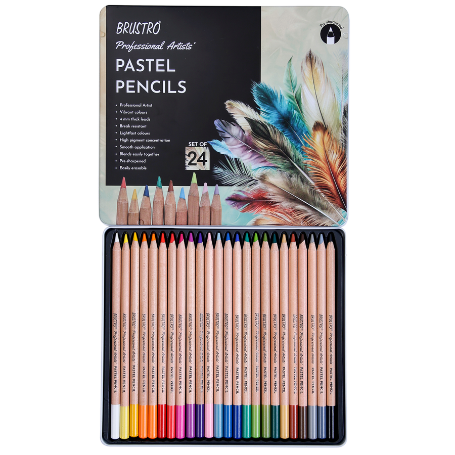 Brustro Professional Artists' Pastel Pencils - Set of 24